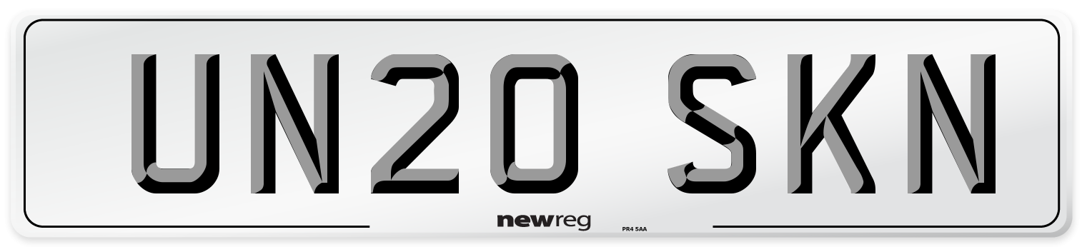 UN20 SKN Number Plate from New Reg